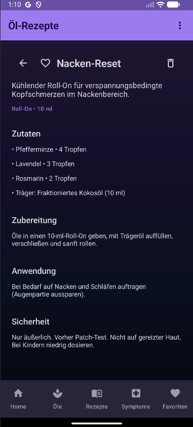 EssenzBuddy Rezeptansicht